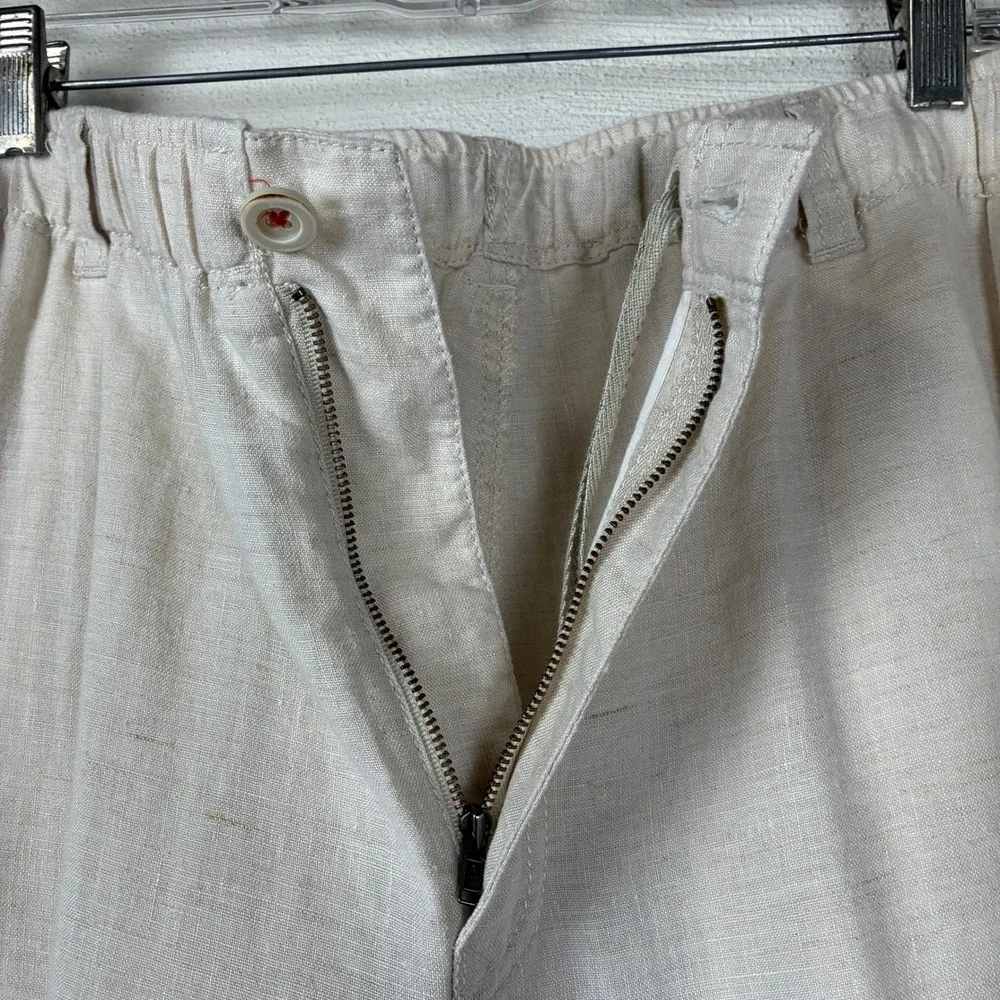Tommy Bahama Men's Light Beige Linen-Look Chinos
